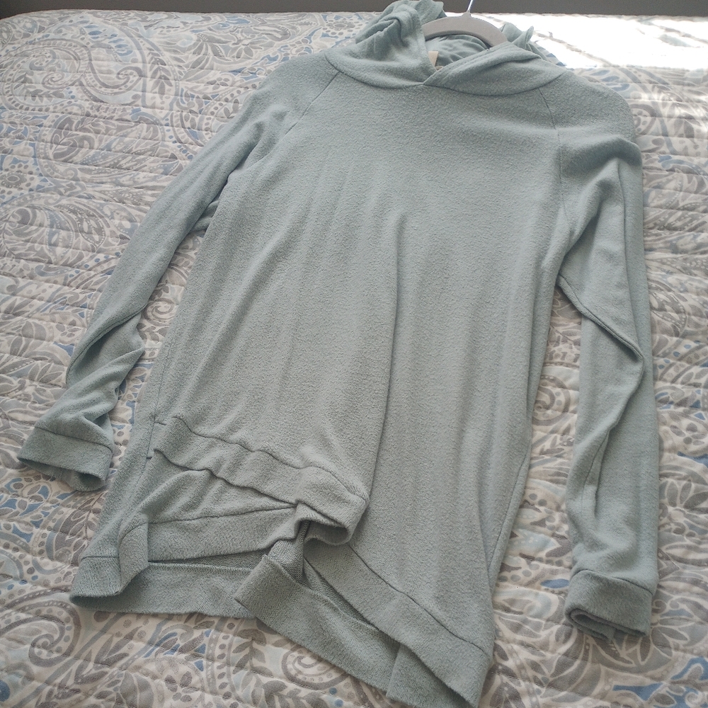 Light Blue Long Sleeve Sweater W Hood
